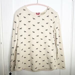 Art and Soul Dog Animal Print Long Sleeve Top Shirt Size Medium Exposed Back Zip